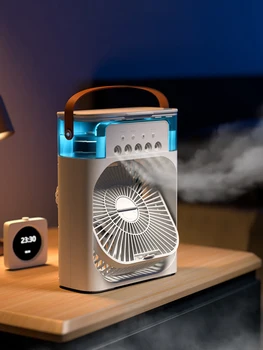 Spray Majhen Ventilator Pet Luknjo Vlaženja Majhne Hlajenje klimatska Naprava Mini Fan Vodno hlajeni Silent Air Prenosni Hladilnik