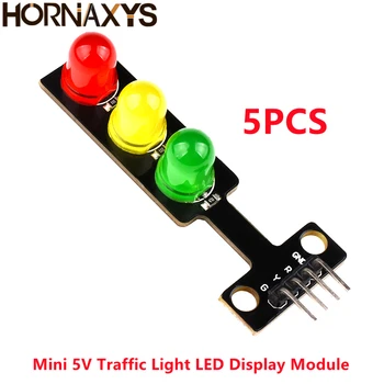 5Pcs Mini 5V semafor LED Zaslon Modul za Arduino Rdeča Rumena Zelena 5mm LED RGB semafor