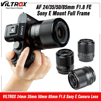 VILTROX 24 mm 35 mm 50 mm 85mm F1.8 Sony E Objektiva za Fotoaparat Samodejno Izostritev celotne slike Prime Velike Zaslonke Portret FE za Sony E Mount A7