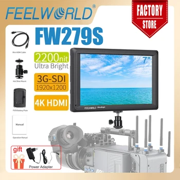FEELWORLD 7 Palčni digitalni Fotoaparat Področju Monitor FW279S IPS 2200nits 3G-SDI 4K HDMI 1920X1200 DSLR Zaslon za Snemanje Video Filmmaking