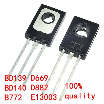20PCS Tranzistor Triode, da-126 BD139 BD140 D669 B772 D882 E13003 MJE13003 2SD669 2SB772 2SD882 D669A