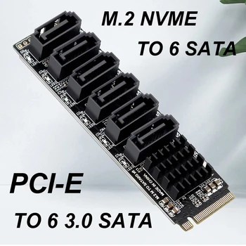 NVME, da SATA Širitev Kartico M. 2 SATA Adapter M2 Priključek Notranji SSD SATA 3 Vrata Multiplikator NGFF M Ključ za SATA3 Krmilnik