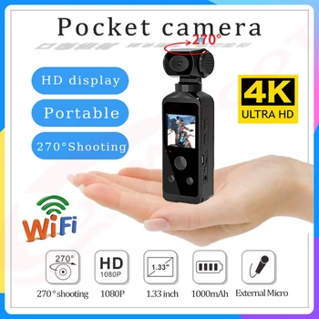 4K HD Mini Wifi Kamera 270° Vrtljiv Nepremočljiva Dejanje kamkorder na Prostem Športi, Izposoja Video kamera z Mikrofonom