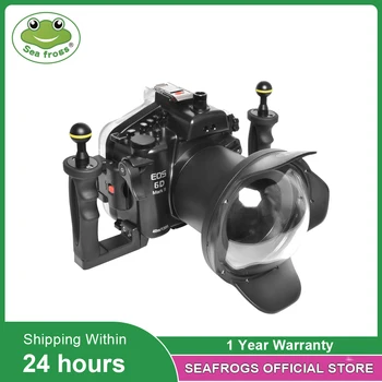 Seafrogs130FT/40M Nepremočljiva Podvodno Potapljanje Fotoaparat Ohišje Z Dome Vrata Za Canon EOS 6D II 16-35mm 24-70mm 17-40 mm Objektiv
