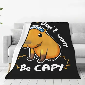 Capybara Ne Skrbite Biti Capy Odejo Kritje Kawaii Živali Runo Vrgel Odeje Spalnica Kavč Prenosni Mehko Toplo Bedsprea