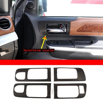 Za Toyota Tundra 2014 - 2021 Avto Notranje zadeve ABS Ogljikovih Vlaken Notranja Vrata Ročaj Okvir Dekoracijo Nalepke Spremembe Dodatki