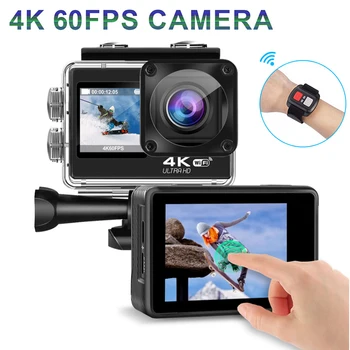 Delovanje Fotoaparata 4K 60FPS Kamere 24MP 2.0 Touch LCD 4X EIS Dvojni Zaslon WiFi Webcam Nepremočljiva Čelada Športni Video Pro Kamera Snemalnik