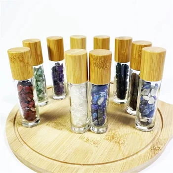 3Pcs Prazen Kozarec DIY Eterično Olje Roll Na Steklenice Polnjenje Ustnic Olje Parfum Potovanja Steklenice Kozmetični Posodo Bambusa Pokrovi