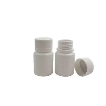 100 kozarcev 15ml 15g 15cc Prazno Belo Plastično Tabletke Steklenice Majhna Plastična Medicine Posode s Pokrovi