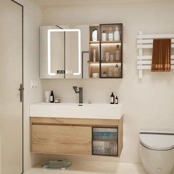 Nano skali, mikrokristalni integrirano bazena prvotno barvo lesa, kopalnica, kabinet kombinacija, kopalnica, wc, umivalnik obraz pranje