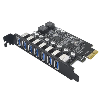 USB3.2 GEN1 19PIN PCI-E PCI Express Do 7 Vrata USB 3.2 Širitev vmesniško Kartico Rezervnih Delov Za WINXP/WIN7/8/ 10/11 /LINUX