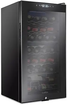 28 Steklenico Kompresor Vino Hladilnik Hladilnik w/Lock | Velikih Stoječih Vinska Klet Za Rdeča, Bela, Šampanjec ali Peneče Zmago