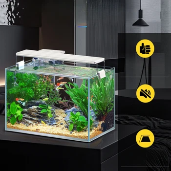 Mini Namizje Akvarijih Fish Tank Krožijo Vivarium Krajinsko Akvarijih Doma Fish Tank Dnevna Soba Acuario Izdelki za Hišne živali QF50YG