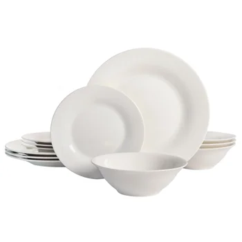 Gibson Doma Vsakdanje Krog 12-Delni Servis Nabor jedi in plošče kompleti jedi dinning nabor jedi srčkan ploščo