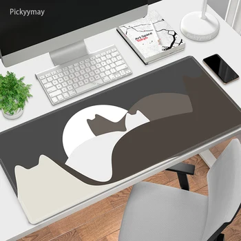 Velika Mouse Pad Črno Bel Urad Mousepads Tipkovnico Mat Zvezek Preprogo Luštna Mačka Pisarna Pc Desk Preproge Podjetje Mause Preproge Za Darilo