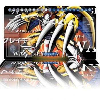 Digimon TCG Playmat Vojne Greymon DTCG CCG Igre Trading Card Game Mat Anime Mouse Pad Desk Mat Gaming Pripomočki Cone Vrečko