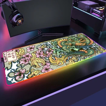 Dragon Osebno RGB Igra Mousepad Z Osvetlitvijo Velik Igralec z Miško Mat Gaming Non-Slip LED Desk Dodatki Igre Mouse Pad XXL