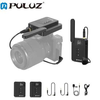 PULUZ Dual-Kanalni Brezžični Mikrofonski Sistem z Oddajnikom in Sprejemnikom za DSLR Fotoaparate in Video Kamere