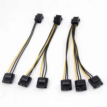 Grafike, video kartice, ki ventilatorja napajalni kabel 18AWG 20 cm GPU 6-pin za IDE, 4-pin adapter kabel 1-za-2-do-3