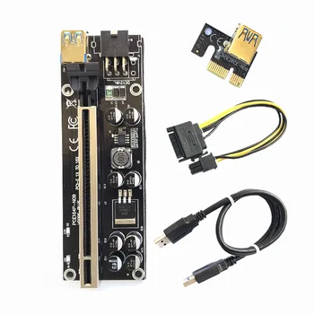 VER009S PCI-E Riser Card 60 CM USB 3.0 Kabel, 1X PCIE, da 16X Podaljšek Adapter za SATA 4Pin Moč za Grafične Kartice