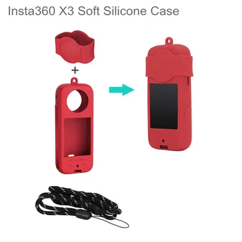 Silikonska Zaščitna torbica Za Insta360 X3 Soft Shell Dustproof Zaščitni Rokav za Insta360 Eno X3 Panoramske Kamere Pribor