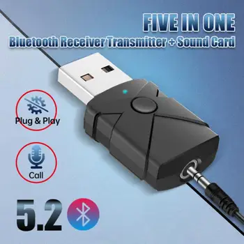 5 v 1 nastavek Za Zvočnik Slušalke Avto Wireless Audio Sprejemnik/Oddajnik Dvojno Funkcijo 5.2 USB Ključ