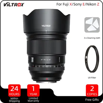 Viltrox 75 mm f1.2 pro Samodejno Ostrenje Velike Zaslonke Portret Objektiv za Fujifilm XF Fuji X X-PRO3 Sony E Nikon Z Mount Leč Kamere