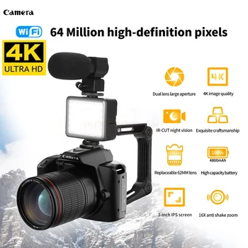 Digitalni Fotoaparati 4K WIFI Professional 64 Milijonov slikovnih pik 16X Anti shake zoom Nočno gledanje HD Video Vlog Za Diktafon Kamere