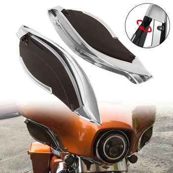 Za Harley Touring Electra Glide Ulica Tri Drsne 2014-up Motocikel 2PCS vetrobranskega stekla Strani Krilo Vetrobransko steklo, Deflektor Zraka, Oklep