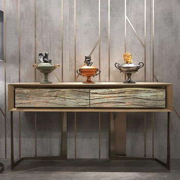 Industrijska cena Evropski stil kovine, lesene sonsole tabela elegantno multi mizo za dnevno sobo, apartma
